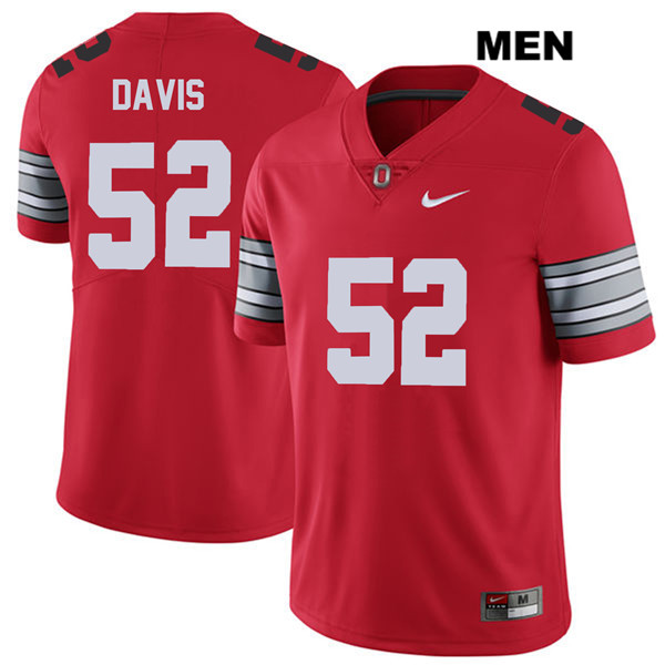 Ohio State Buckeyes Men's Wyatt Davis #52 Red Authentic Nike 2018 Spring Game College NCAA Stitched Football Jersey AF19I83RW